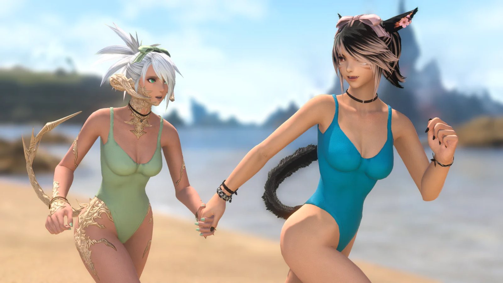 Canvas One-Piece Swimsuit